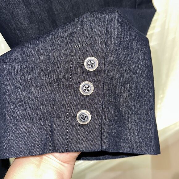 DB 16 Dark Blue Wash Three Button Side Hem Two Button Waist Capri Jeans - Picture 8 of 14